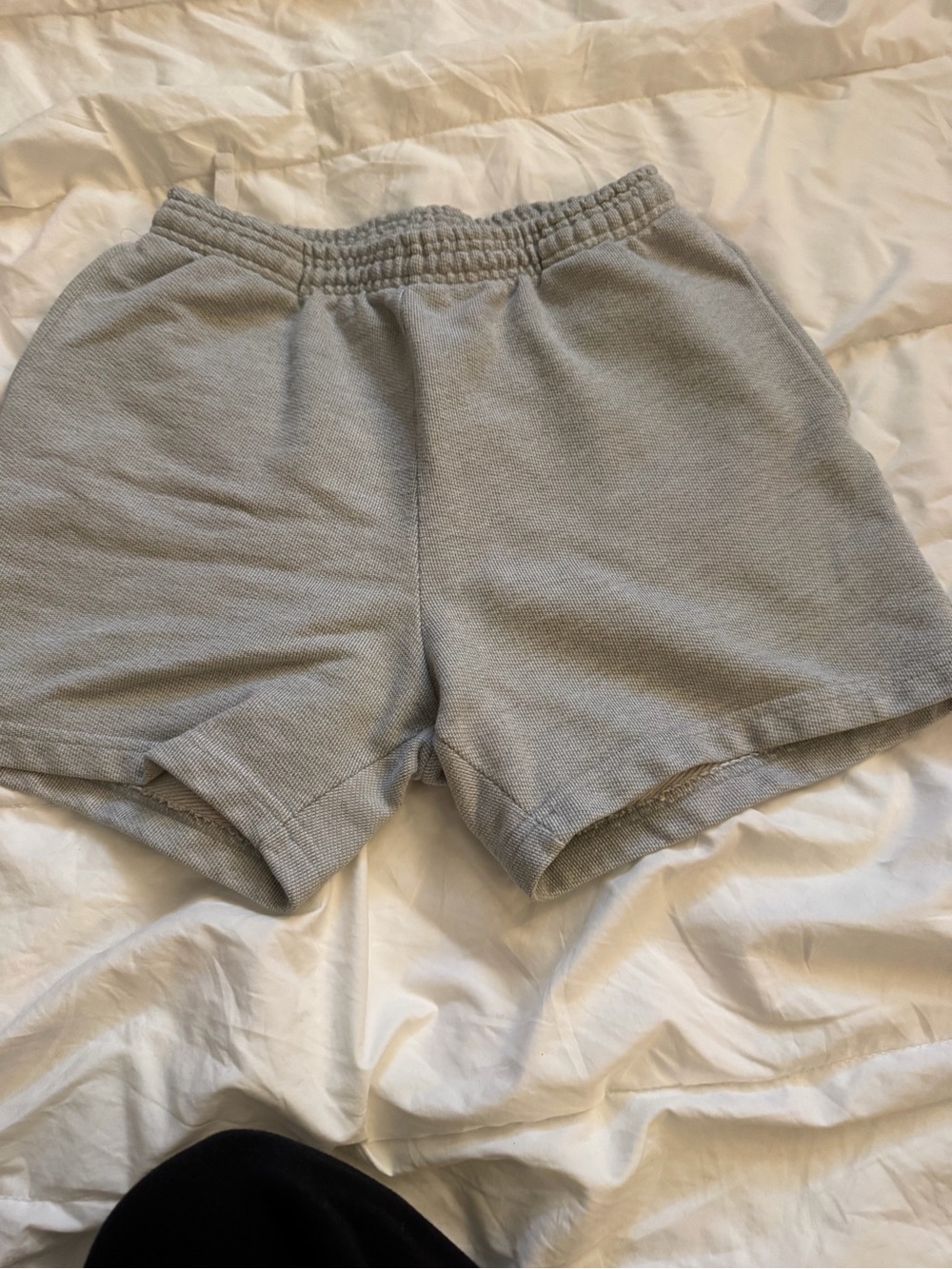 TALENTLESS Light Gray Terry Elastic Waist Shorts